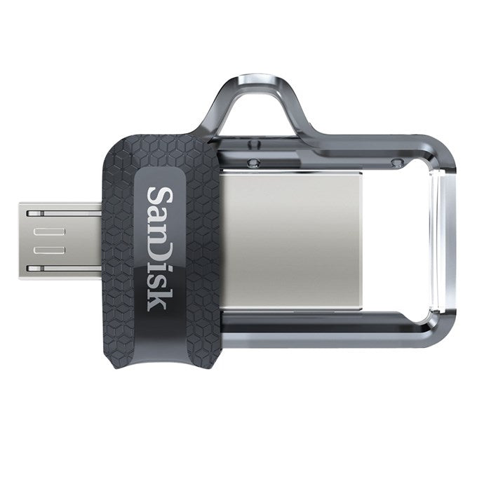 SanDisk Ultra Dual m3.0 unidad flash USB 128 GB USB Type-A / Micro-USB 3.2 Gen 1 (3.1 Gen 1) Negro, Plata, Transparente
