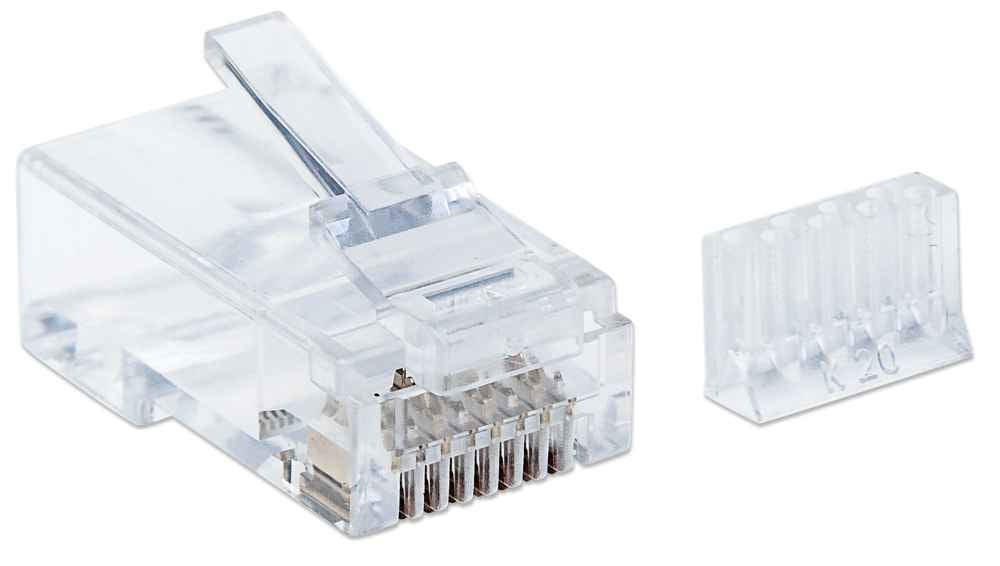 PLUG INTELLINET RJ45 CAT 6 UTP SOLIDO 90 PZAS