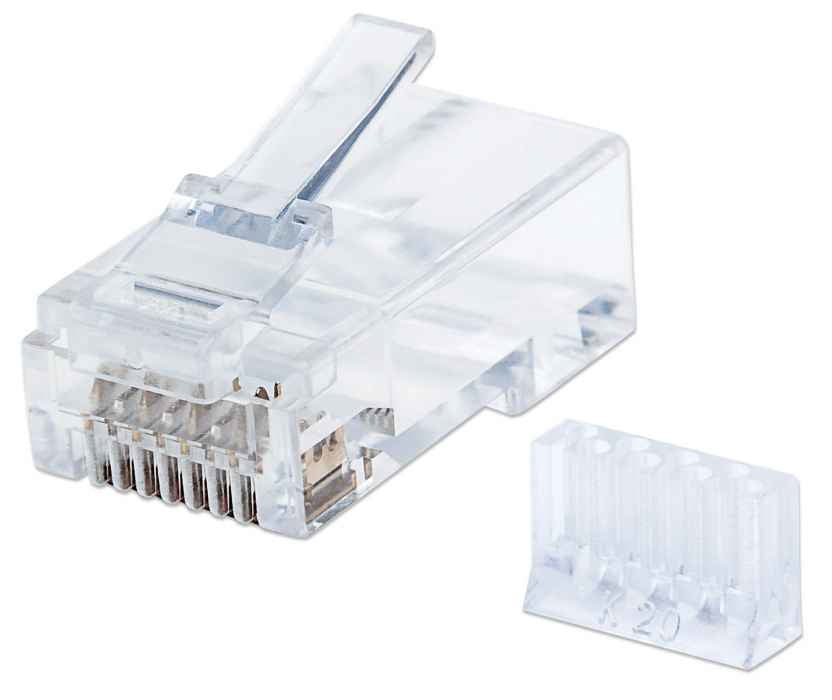 PLUG INTELLINET RJ45 CAT 6 UTP SOLIDO 90 PZAS