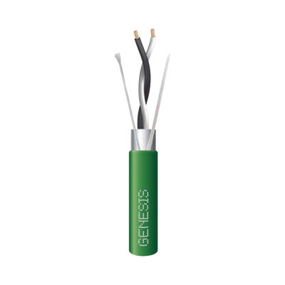Bobina de 305 Metros (1000 Pies) / Cable 2 x 22 AWG / Color Verde / Blindado / Plenum / Trenzado para Aplicaciones de Transmisión de Datos a Alta Velo