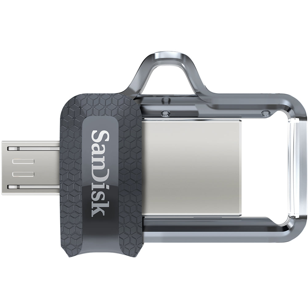 SanDisk Ultra Dual m3.0 unidad flash USB 16 GB USB Type-A / Micro-USB 3.2 Gen 1 (3.1 Gen 1) Negro, Plata, Transparente