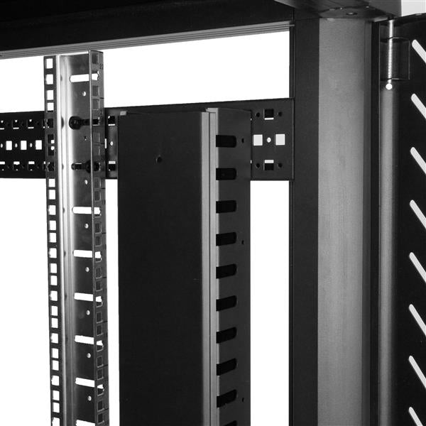 StarTech.com Gestor Organizador Vertical de Cableado con Lengüetas - 0U - 91cm Rack Panel de gestión de cables Negro Plástico, Acero 20U