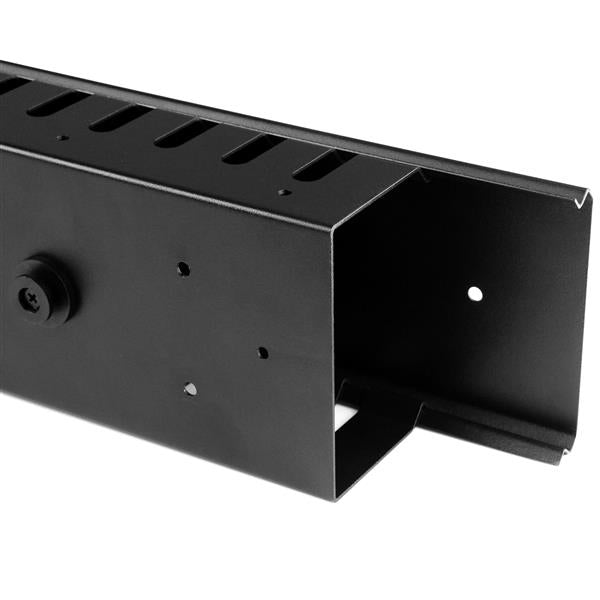 StarTech.com Gestor Organizador Vertical de Cableado con Lengüetas - 0U - 91cm Rack Panel de gestión de cables Negro Plástico, Acero 20U