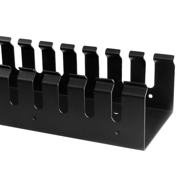 StarTech.com Gestor Organizador Vertical de Cableado con Lengüetas - 0U - 91cm Rack Panel de gestión de cables Negro Plástico, Acero 20U