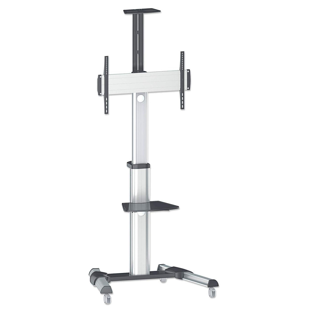 Manhattan Soporte para TV, de piso, tipo carrito, de alumino, con inclinación, pantallas planas de 37" a 70" de máximo 50 kg Monitor Negro