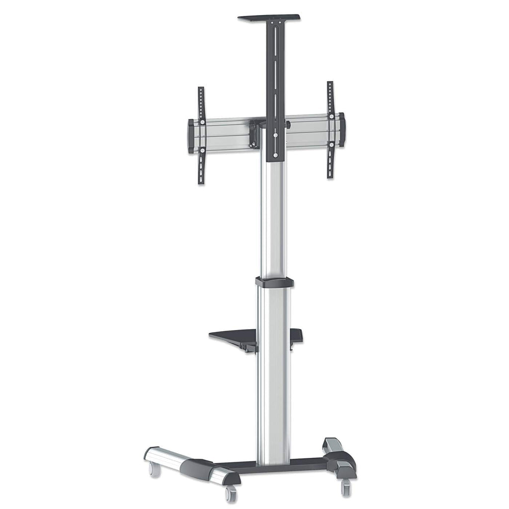 Manhattan Soporte para TV, de piso, tipo carrito, de alumino, con inclinación, pantallas planas de 37" a 70" de máximo 50 kg Monitor Negro