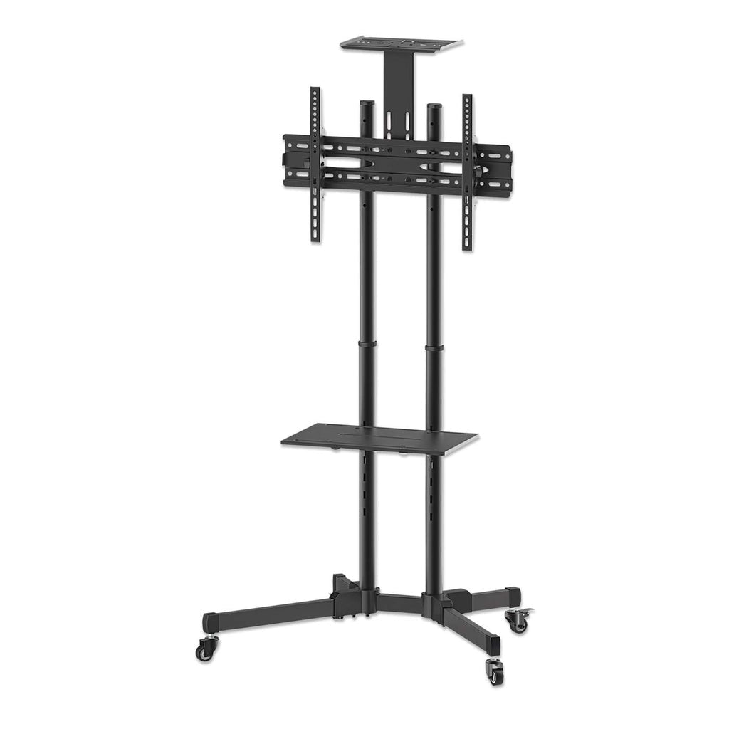 Manhattan Soporte con carrito para TV/monitores, pantallas 37"–65", Compatibilidad VESA: de 200x200 a 600x400 mm (verifique las dimensiones de los cuatro orificios de montaje traseros), carga máxima 40 kg, negro Monitor negro