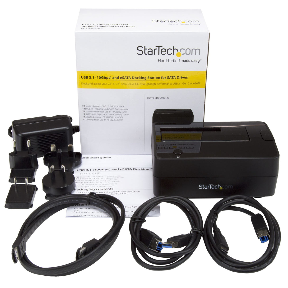 StarTech.com Docking Station USB 3.1 (10Gbps) / eSATA a SATA III de 1 Bahía para Discos Duros y SSDs de 2,5/3,5" -