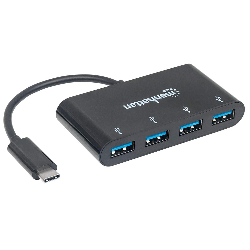 Manhattan Hub/dock USB-C, puertos (4): 4x USB-A, 5 Gbps (USB 3.0), Alimentado por USB (no requiere alimentación externa), equivalente a HB30C4AB hubs de interfaz USB 3.2 Gen 1 (3.1 Gen 1) Type-C USB 3.2 Gen 1 (3.1 Gen 1) Type-A 4 4