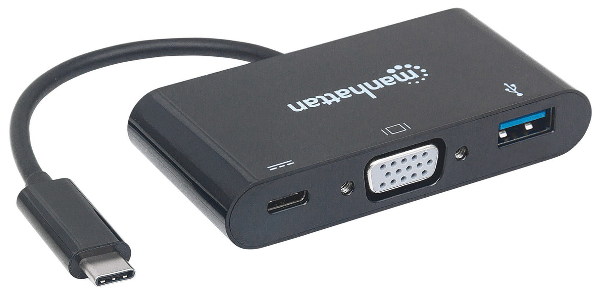Manhattan Docking Station USB Tipo-C y VGA adaptadores gráficos usb USB tipo A, USB Tipo C Hembra Derecho 3.2 Gen 1 (3.1 Gen 1)