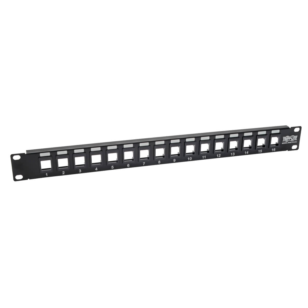 Tripp Lite N062-016-KJ Panel de Conexiones sin Blindaje RJ45 Keystone / Multimedia de 16 Puertos de 1U Para Instalación