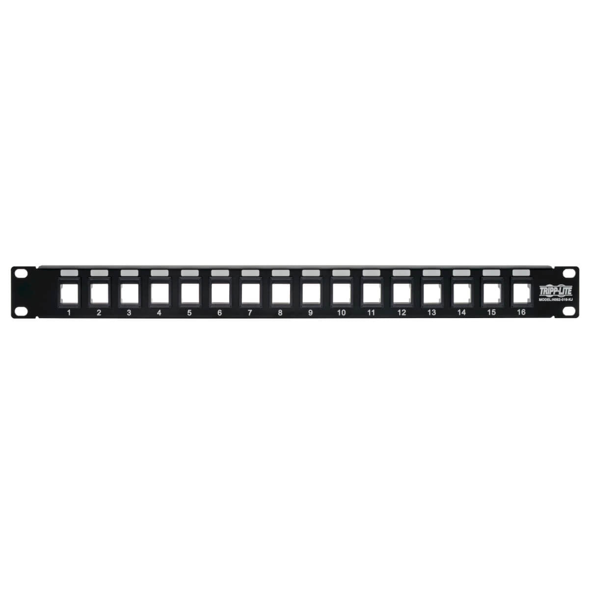 Tripp Lite N062-016-KJ Panel de Conexiones sin Blindaje RJ45 Keystone / Multimedia de 16 Puertos de 1U Para Instalación