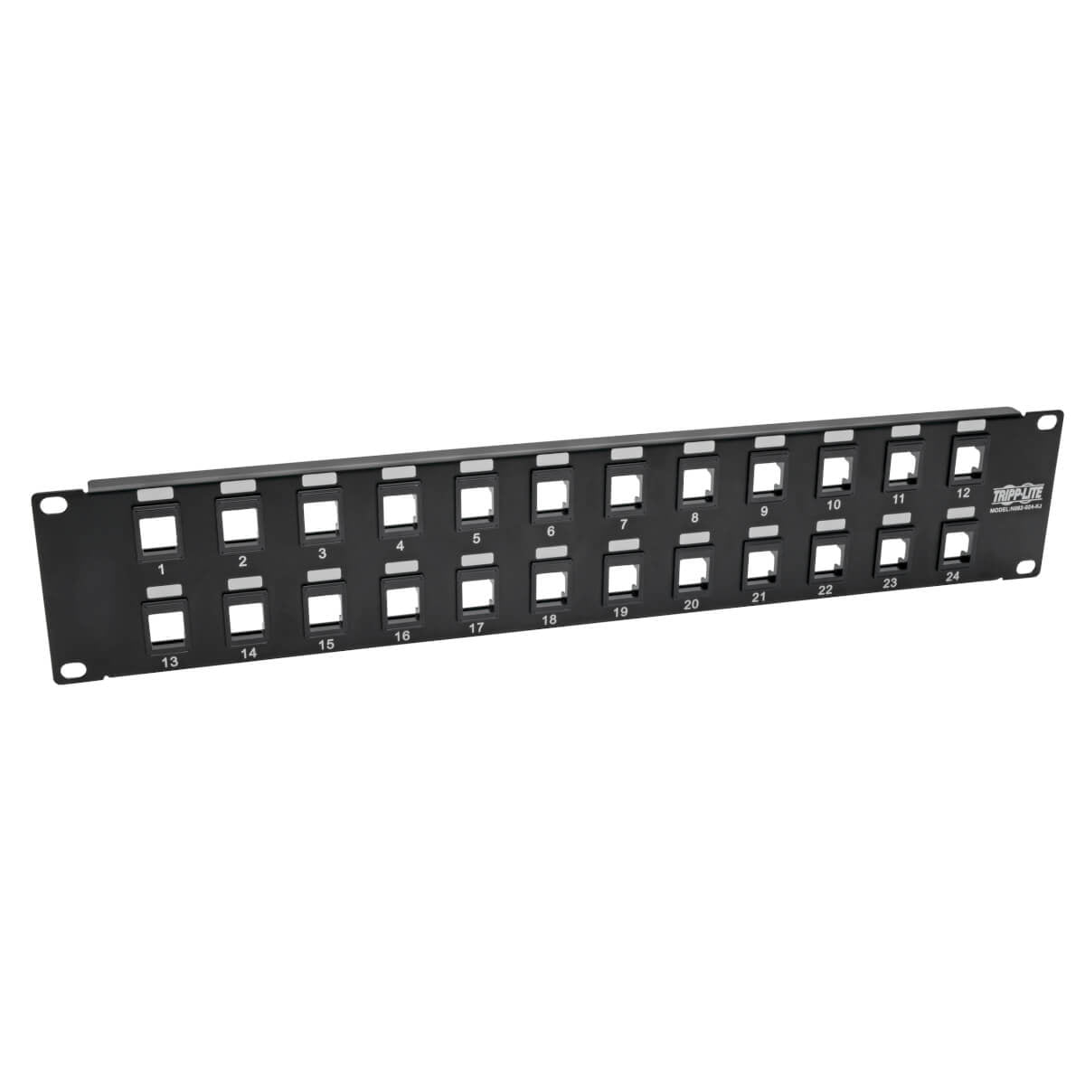 Tripp Lite N062-024-KJ Panel de Conexiones sin Blindaje RJ45 Keystone / Multimedia de 24 Puertos de 2U Para Instalación