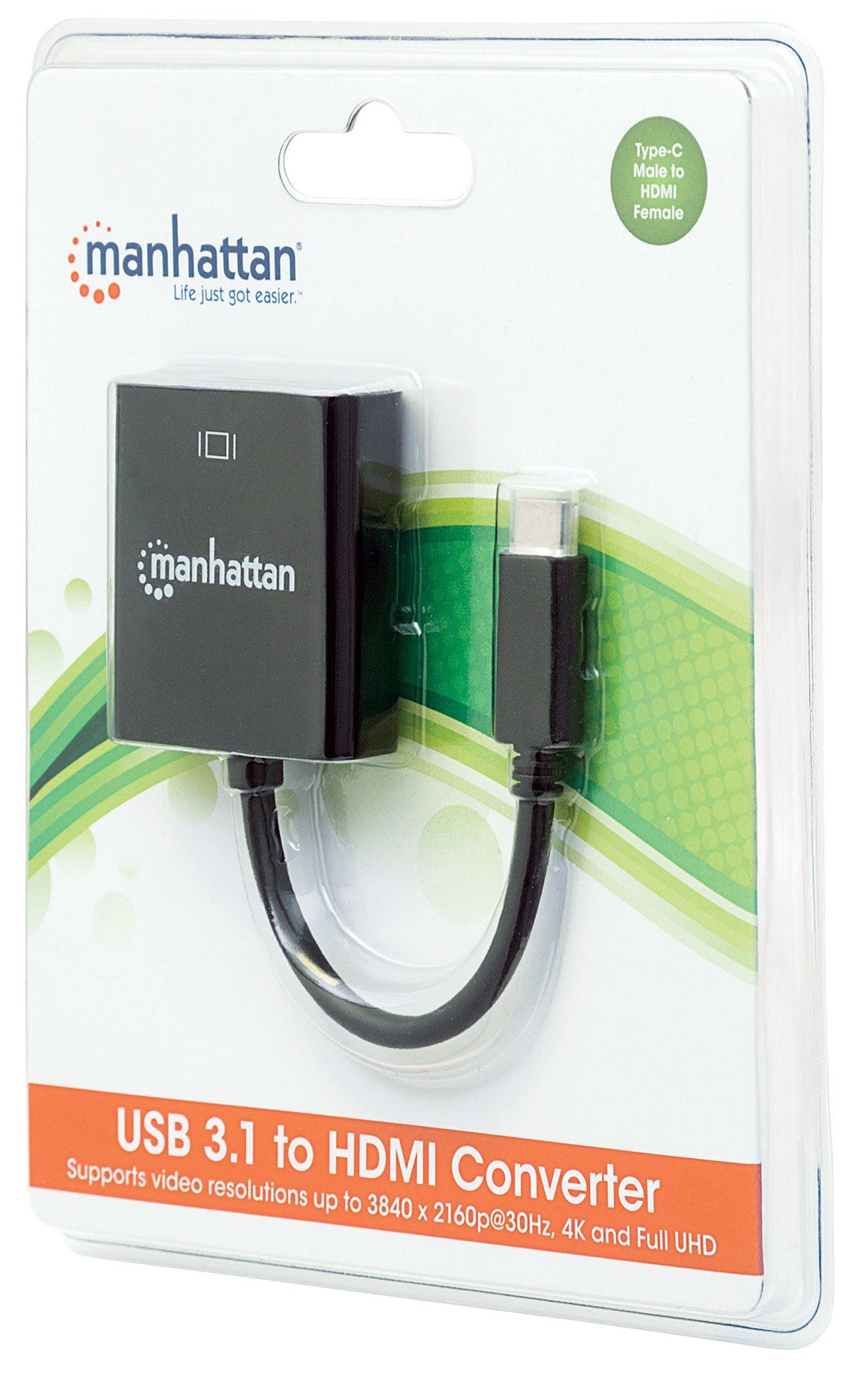 Manhattan Convertidor USB-C a HDMI adaptadores gráficos usb USB Tipo C Macho Derecho 3.2 Gen 1 (3.1 Gen 1)