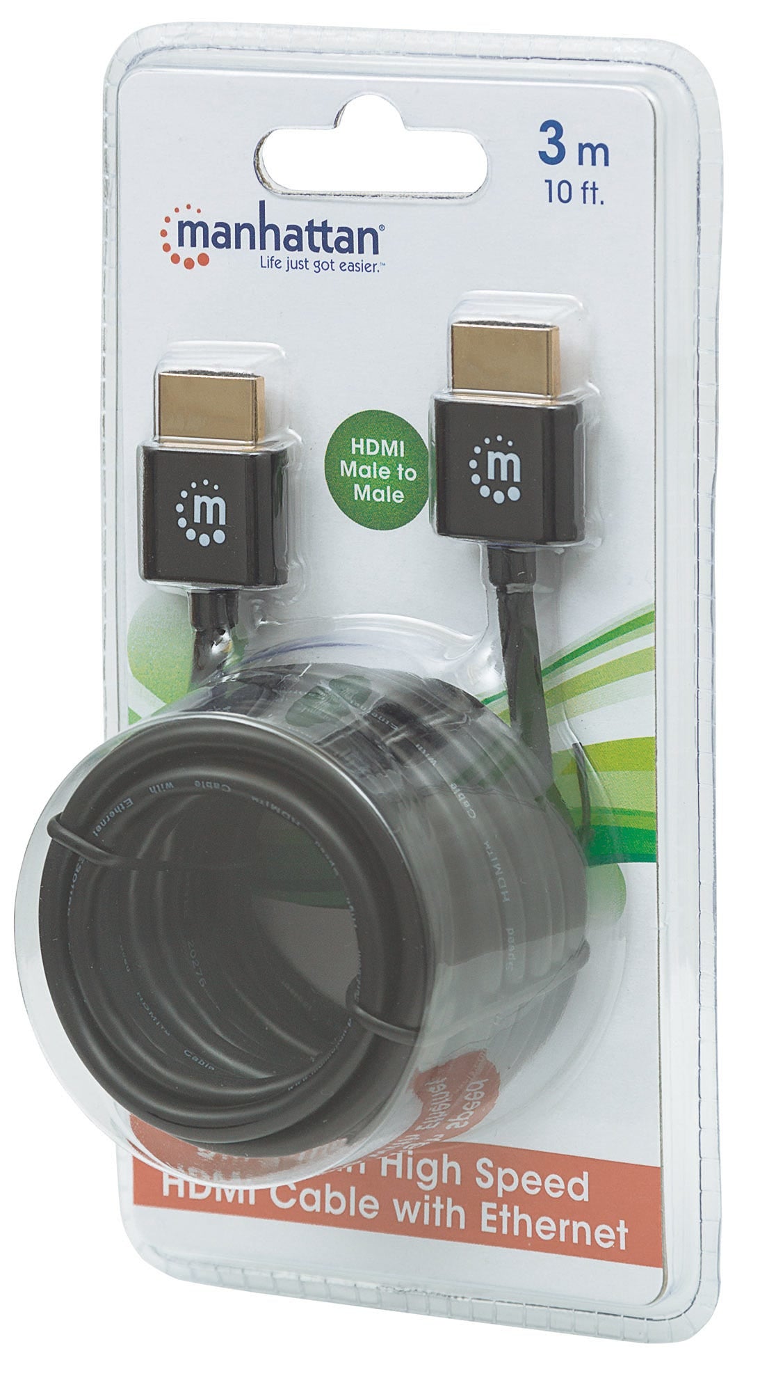 Manhattan Cable HDMI super delgado de alta velocidad con Ethernet Cable 3 m HDMI tipo A (Estándar) HDMI tipo A (Estándar) Macho