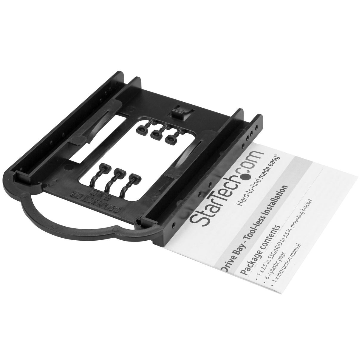 StarTech.com Bracket de Montaje para Discos Duros / SSD de 2,5" en Bahías de 3,5 Pulgadas - Instalación sin Herramientas - Bracket Adaptador de Unidad de 2,5" a Bahía de 3,5" paneles accesorios para ordenadores 8,89 cm (3.5") Panel de instalación Negro 1