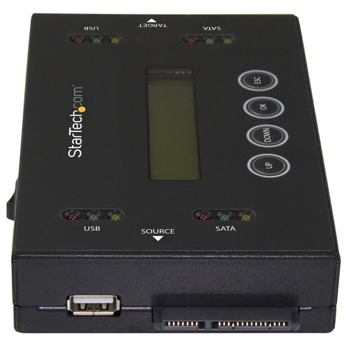 StarTech.com Clonador y Borrador Independiente 1:1 para Memorias USB y Unidades de Disco Duro y SSD SATA - con Pantalla