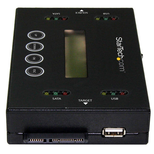 StarTech.com Clonador y Borrador Independiente 1:1 para Memorias USB y Unidades de Disco Duro y SSD SATA - con Pantalla