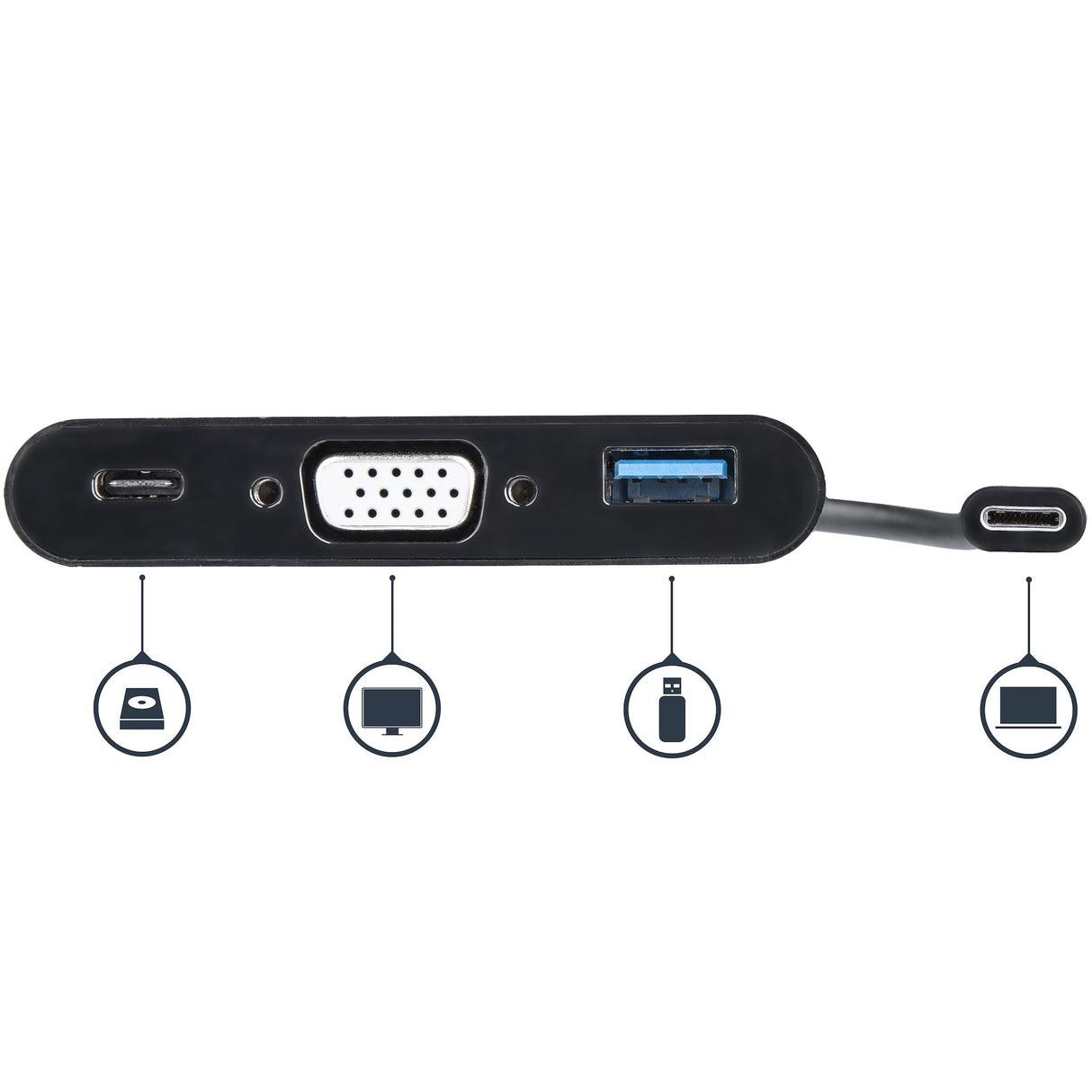 StarTech.com Adaptador Multifunción USB-C a VGA con Entrega de Potencia (Power Delivery) y Puerto USB-A Laptop Alámbrico USB 3.2 Gen 1 (3.1 Gen 1) Type-C 1 1