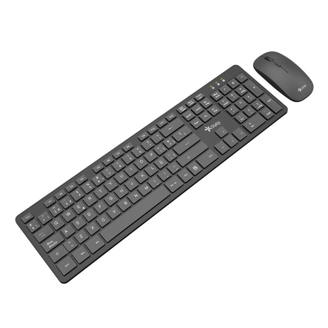 Combo Inalambrico 2 en 1 Stylos Teclado 100% Membrana 105 teclas Conexion USB Nano 2.4Ghz + Mouse 1,600 Dpi 2 Botones Co