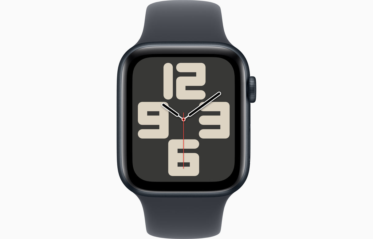 Apple Watch SE GPS + Cellular, Caja de aluminio color medianoche de 44 mm, Correa deportiva color medianoche - M/L