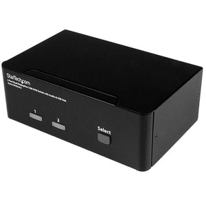 StarTech.com Switch Conmutador KVM de 2 Puertos DisplayPort - 4K 60Hz Interruptores KVM 2 USB No
