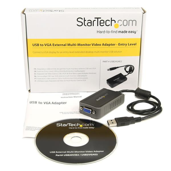 StarTech.com Adaptador de Vídeo Externo USB a VGA - Tarjeta Gráfica Externa Cable - 1440x900 adaptadores gráficos usb USB tipo A Macho 2.0 1