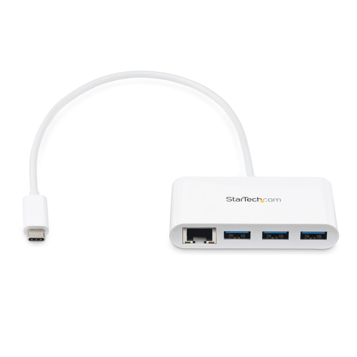 StarTech.com Concentrador USB 3.0 (5Gbps) de 3 Puertos con USB-C y Ethernet Gigabit - Hub Ladrón de USB Convencional - Blanco tarjetas de red Alámbrico USB Ethernet 1