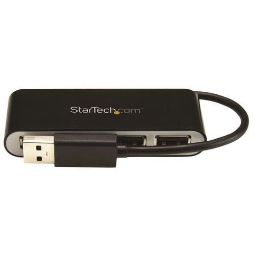 StarTech.com Concentrador Ladrón USB 2.0 de 4 Puertos con Cable Integrado - Hub Portátil USB 2.0 Hubs de interfaz 4 USB