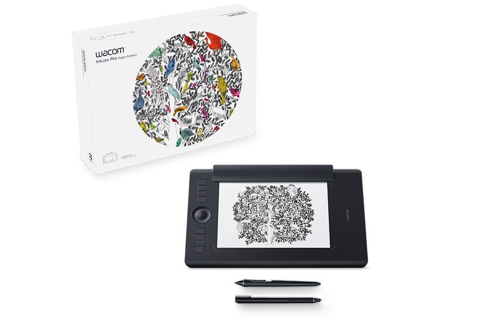 Wacom Intuos Pro Paper Edition tableta gráfica Negro 5080 lpi 224 x 148 mm USB/Bluetooth, Inalámbrico y alámbrico, Pluma