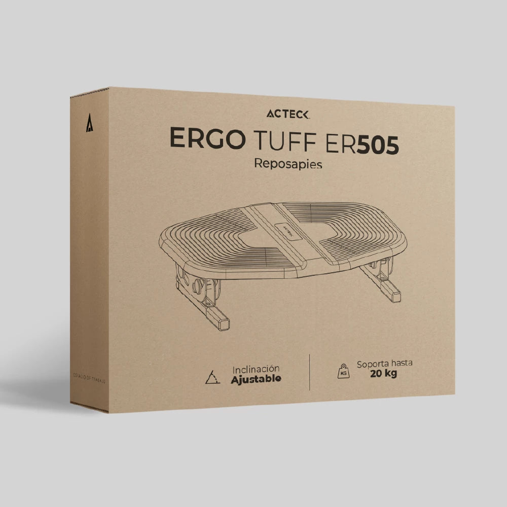 Acteck Ergo Tuff ER505 Negro, Plástico, Acero, 400 mm, AC-937313 | Soportes para el apoyo de pies