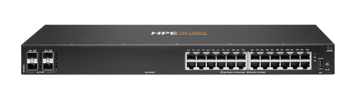 HPE Aruba Networking CX 6000 24G 4SFP Switch, Gestionado, Gigabit Ethernet (10/100/1000), Montaje en rack