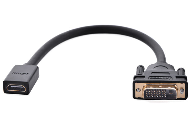 Ugreen 20118 adaptador de cable de vídeo DVI-D HDMI Negro, Oro