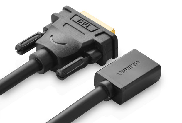Ugreen 20118 adaptador de cable de vídeo DVI-D HDMI Negro, Oro