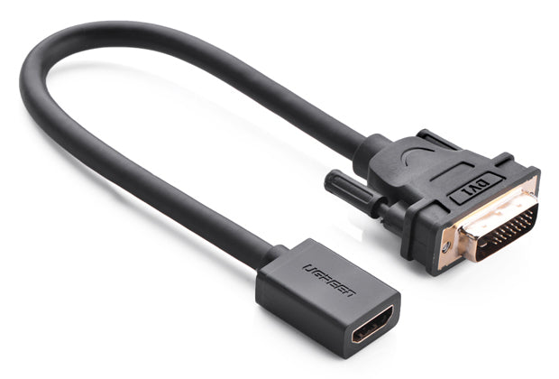Ugreen 20118 adaptador de cable de vídeo DVI-D HDMI Negro, Oro