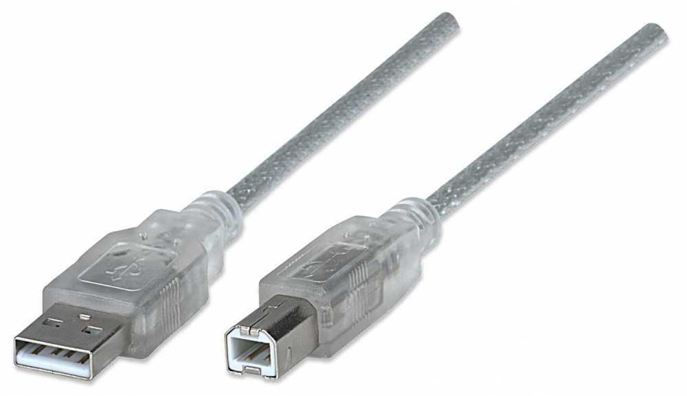 IC-340465 - CABLE USB V2.0 A-B 4.5M, PLATA