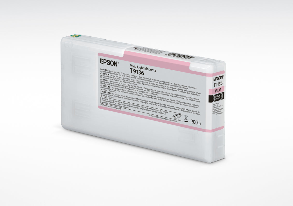 Epson T9136 Vivid Light Magenta Ink Cartridge (200ml) Cartucho de Tinta Tinta a base de pigmentos Impresión por inyección de tinta 1 pieza(s) 1