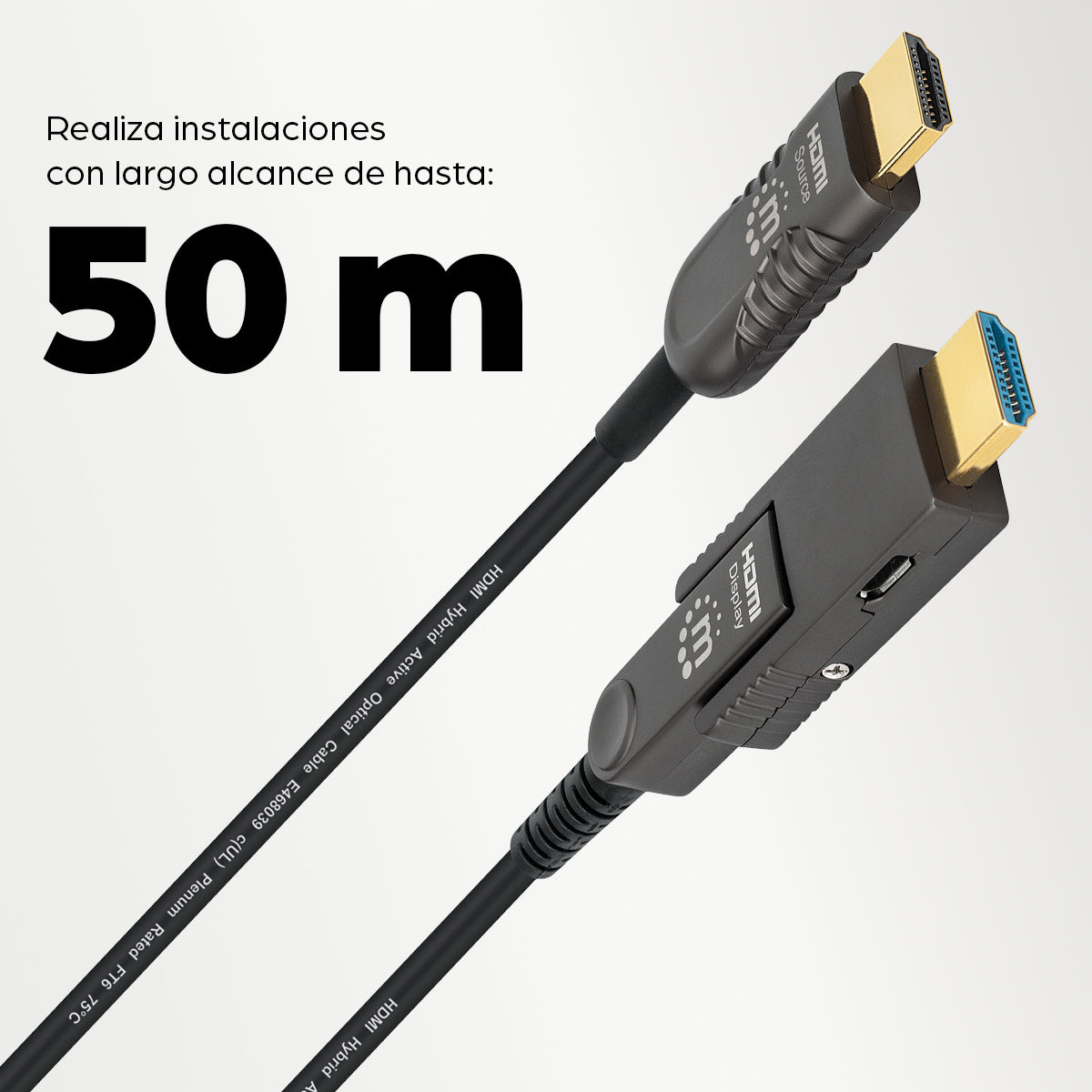 355698 - Manhattan 355698 Cables HDMI 50 m HDMI tipo A (Estándar) HDMI tipo D (Micro)