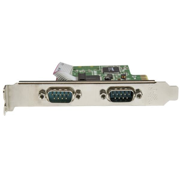 StarTech.com Tarjeta Serie PCI Express de 2 Puertos DB9 RS232 con UART 16C1050 - Adaptador Interno Serie PCI-E tarjetas y adaptadores de interfaz PCIe De serie Full-height / Low-profile 2