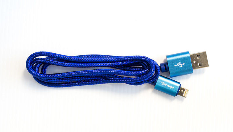CABLE VORAGO CAB-209 DUAL MICRO USB/LIGHTNING AZUL 1M BOLSA