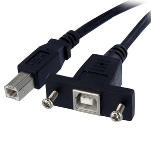StarTech.com Cable USB de Montaje en Panel USB B a USB B de 30cm - Hembra a Macho Cables USB USB 2.0 USB B 0,3 m