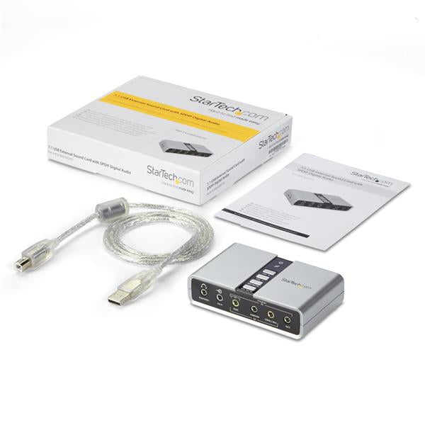 StarTech.com Tarjeta de Sonido 7,1 USB Externa Adaptador Conversor puerto SPDIF Audio Digital Óptico Tarjetas de audio N