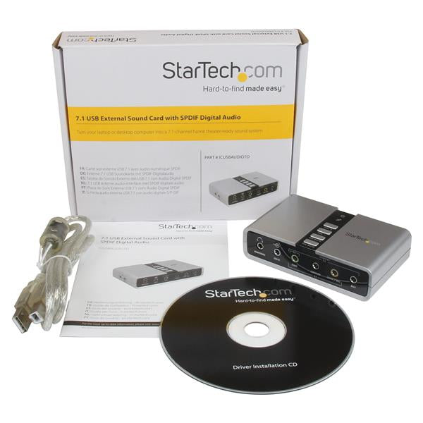 StarTech.com Tarjeta de Sonido 7,1 USB Externa Adaptador Conversor puerto SPDIF Audio Digital Óptico Tarjetas de audio N