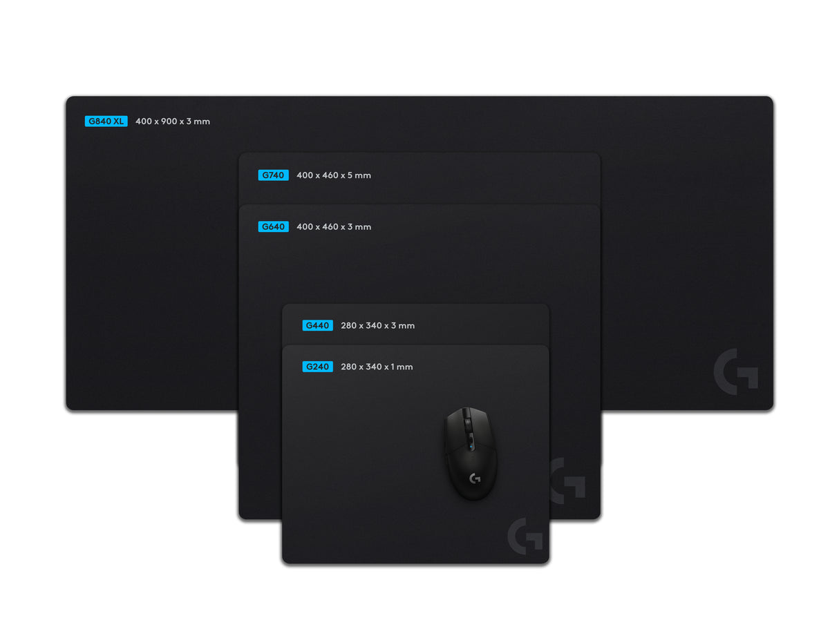 Logitech G G240, Negro, Monocromático, Caucho, 943-000783 | Alfombrillas para ratón