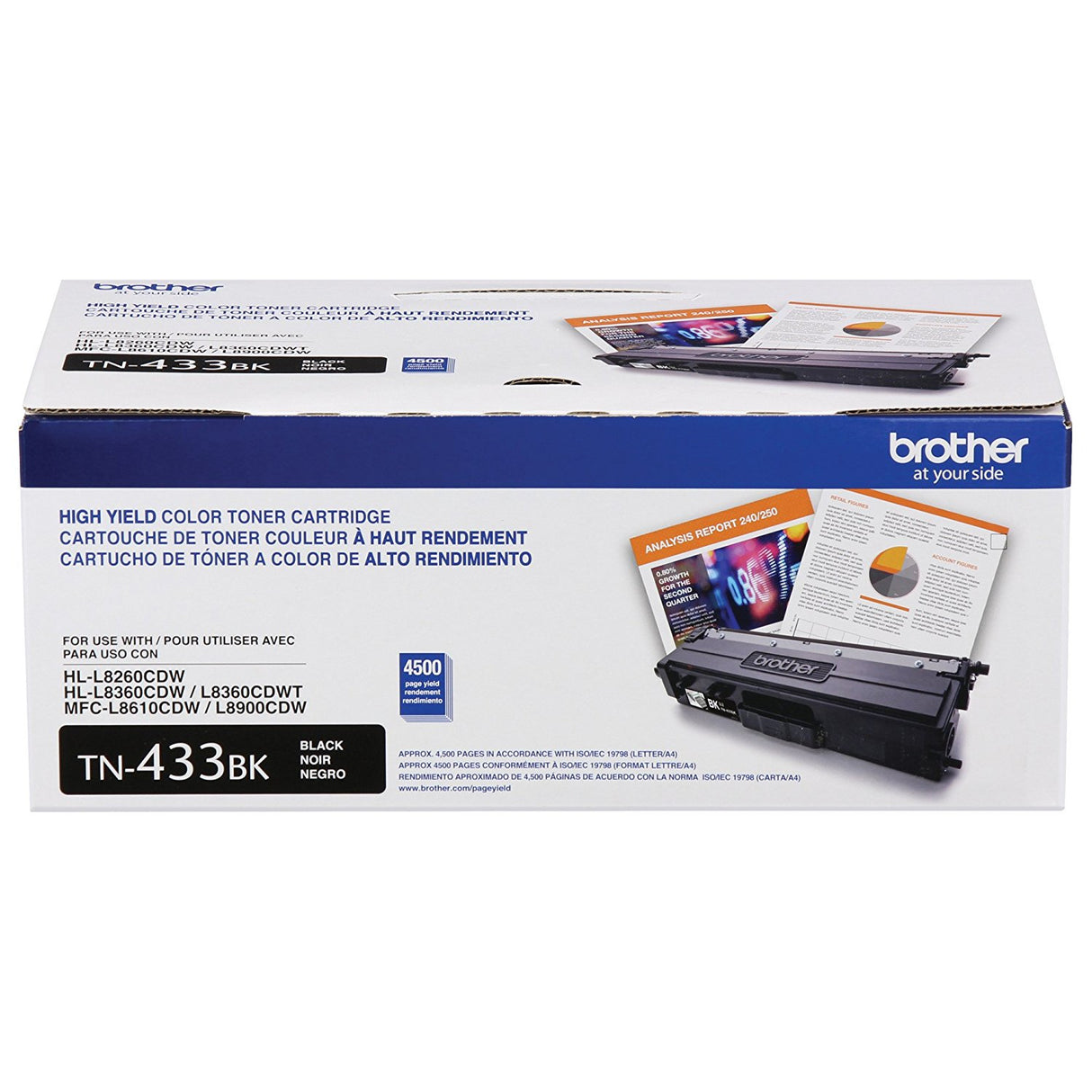 Brother TN-433BK Cartucho de Tinta 1 pieza(s) 4500 páginas Original Negro