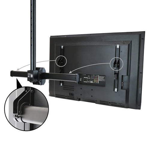 StarTech.com Soporte de Techo para TV - Soporte Universal de Cielo Raso para TV de Movimiento Total con Mástil Telescópi
