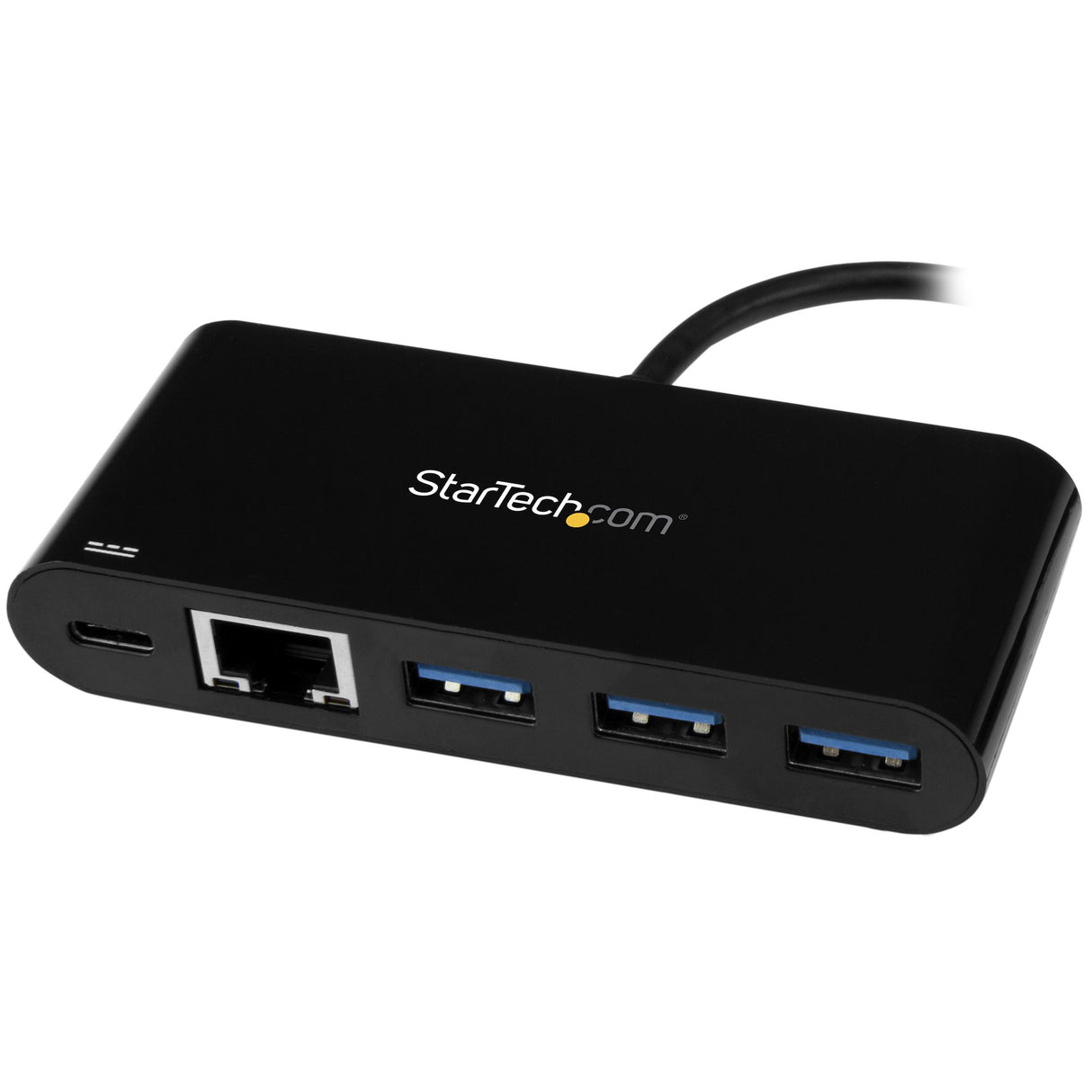 StarTech.com Hub Concentrador USB 3.0 USB-C de 3 Puertos con Ethernet Gigabit y Entrega de Alimentación de 60W con Puerto Pass-Through - USB Tipo C