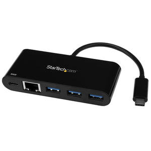 StarTech.com Adaptador Multipuertos USB-C de Red Ethernet con Hub de 3 Puertos USB 3.0 y Entrega de Potencia Tarjetas de
