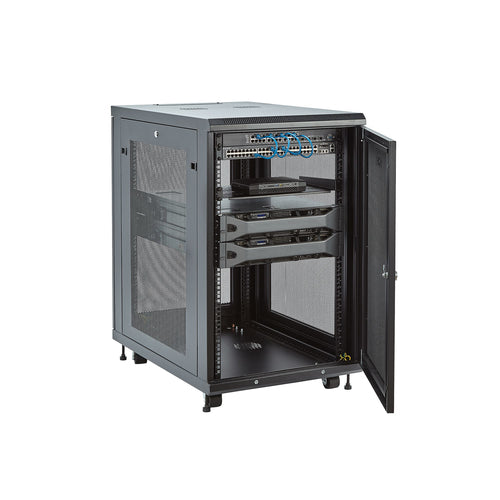 StarTech.com Armario Rack para Servidores 18U 19" 4 Columnas - Rack de Servidores con Cerradura y Seguro - Rack con