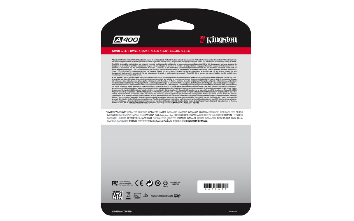 Kingston Technology A400 unidades internas de estado sólido 240 GB 2.5" Serial ATA III TLC